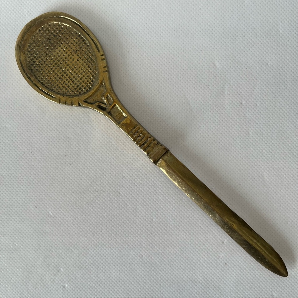 Vintage Brass Letter Opener Tennis Racket